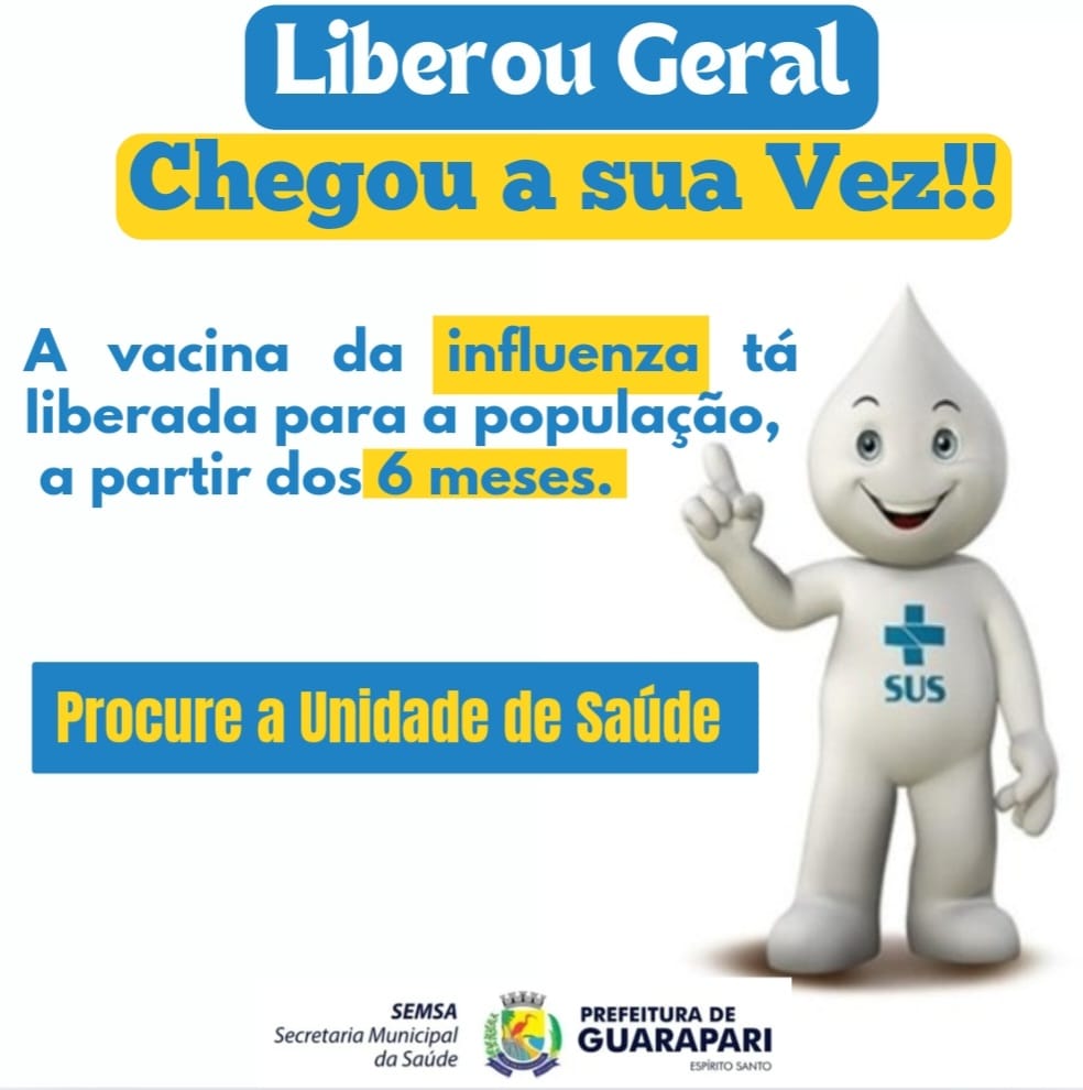 Vacina contra Influenza está liberada para pessoas acima de 6 meses, em Guarapari