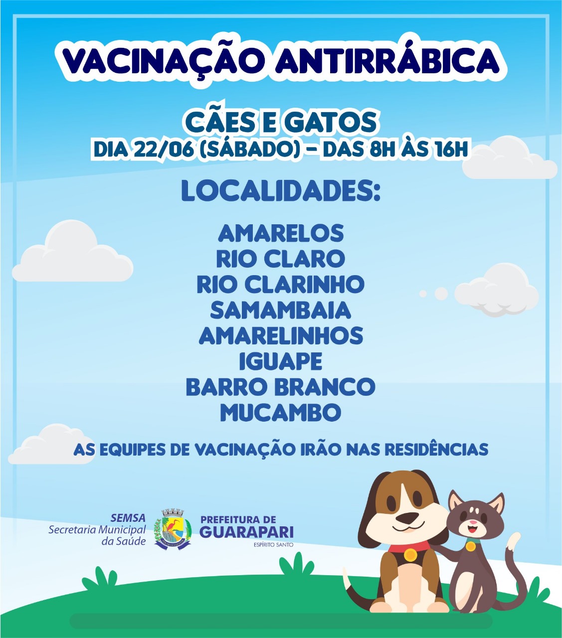 Prefeitura de Guarapari realiza vacinação antirrábica na zona rural
