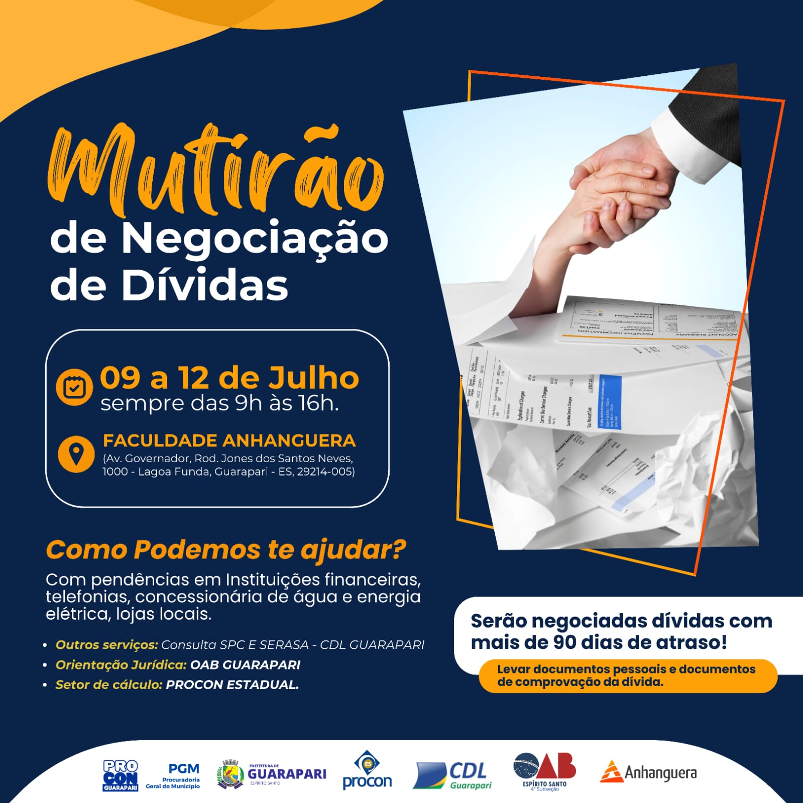 Procon de Guarapari promove Mutirão de Negociação de Dívidas, na próxima semana 